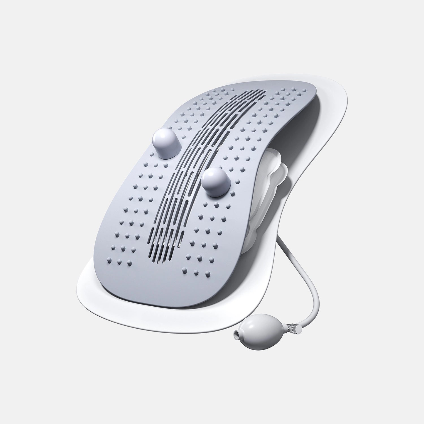 Top pressure point and lumbar traction device for lower back pain (Back Stretcher)