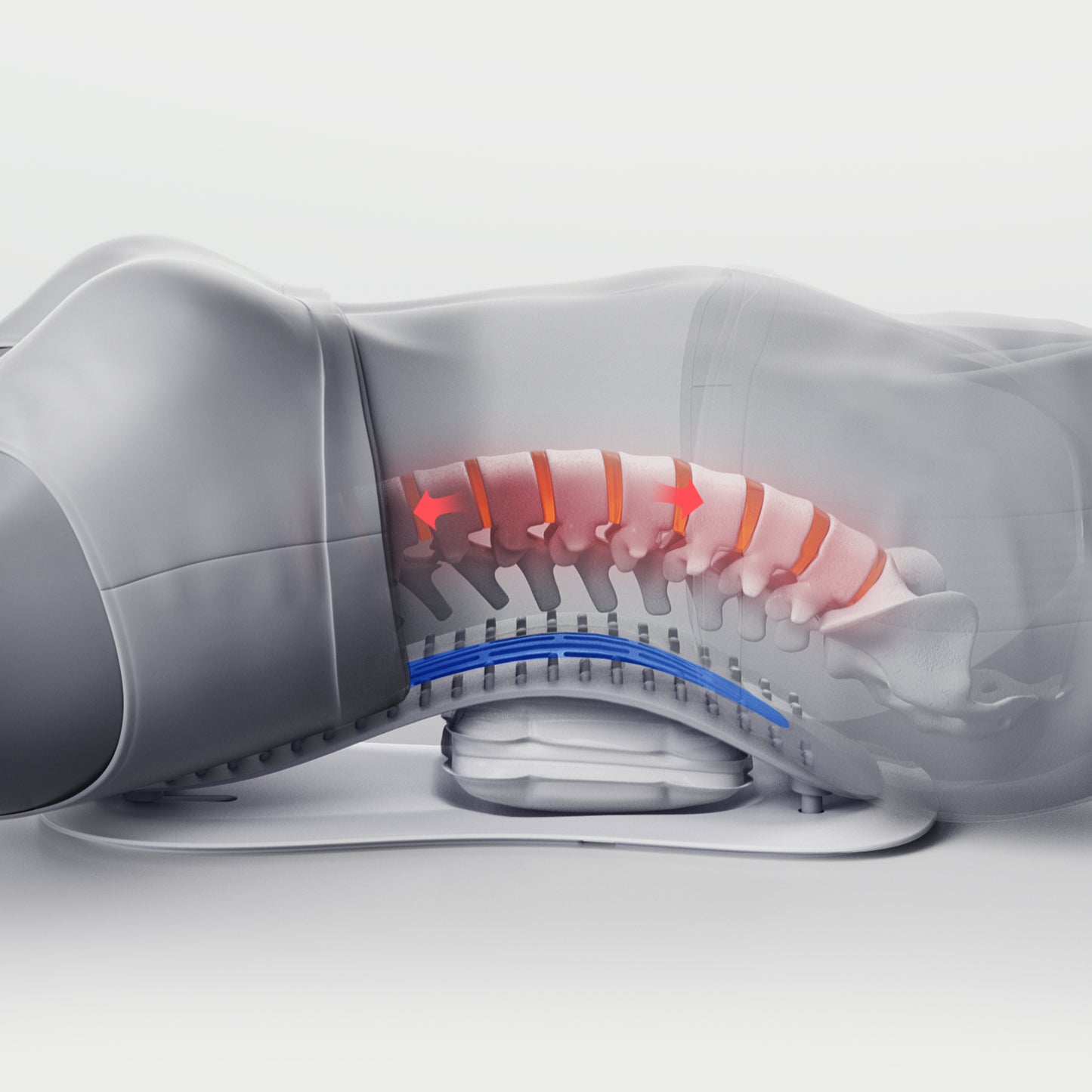 Top pressure point and lumbar traction device for lower back pain (Back Stretcher)