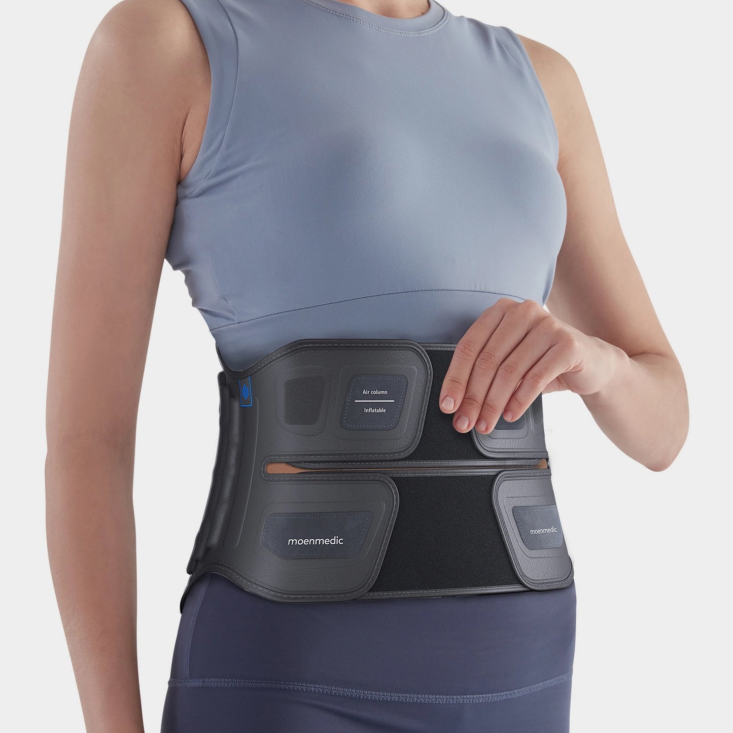 Inflatable traction support waist belt